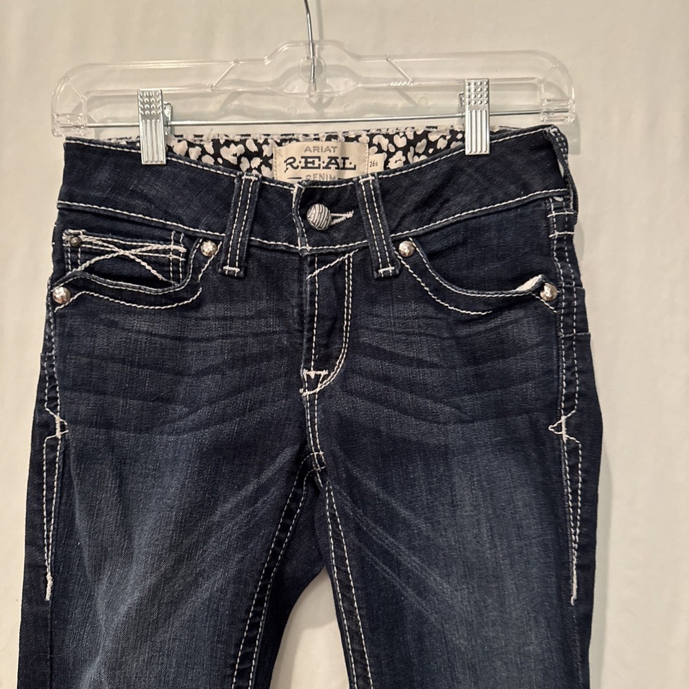 Ariat Real Jeans Women's 26S Dark Blue Low Rise Western Cowgirl Boot Cut NWOT
